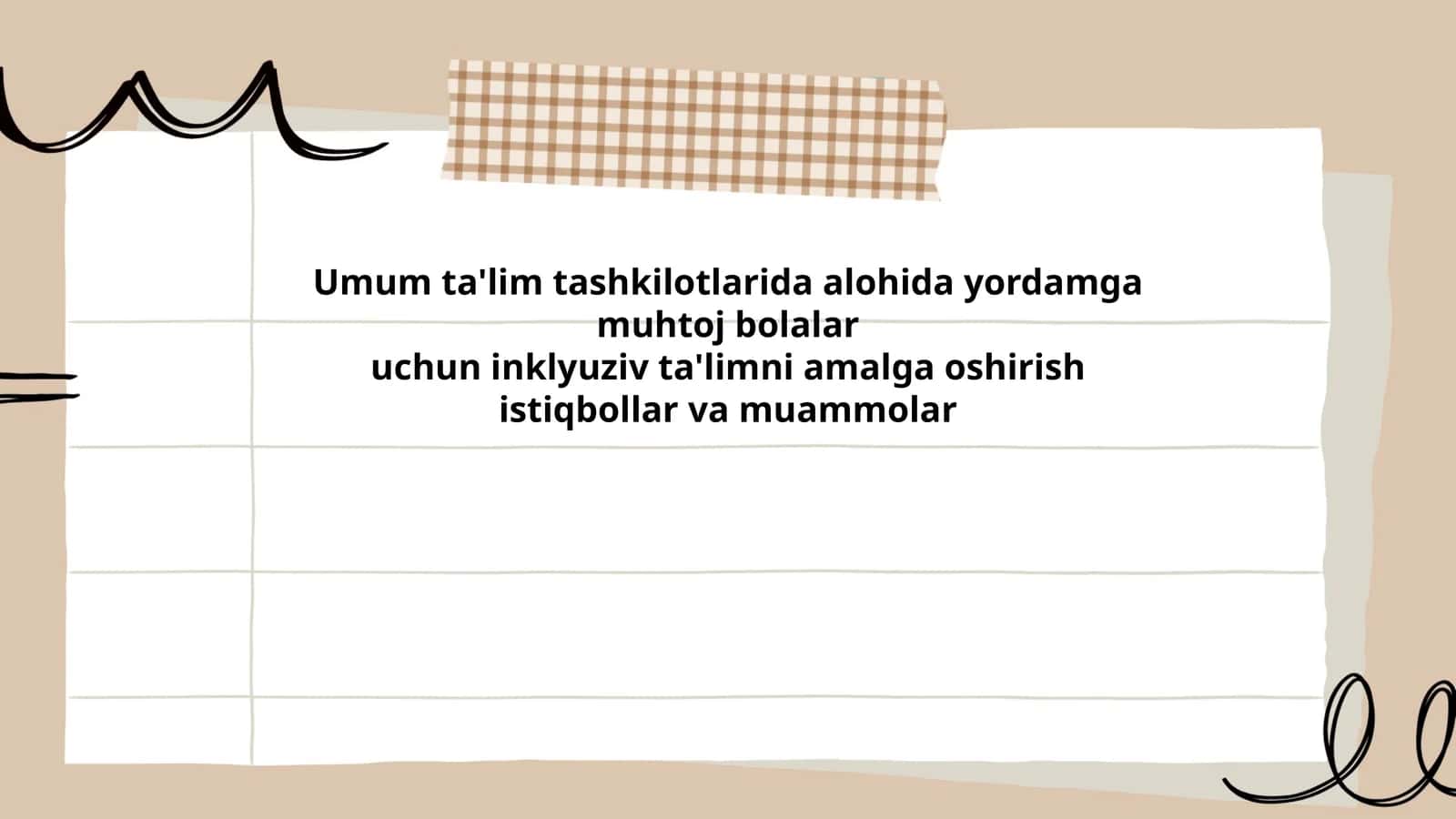 Inklyuziv ta'limning huquqiy asoslari va milliy siyosat
