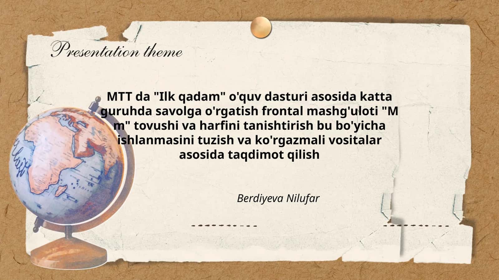 MTT da "Ilk qadam" o'quv dasturi