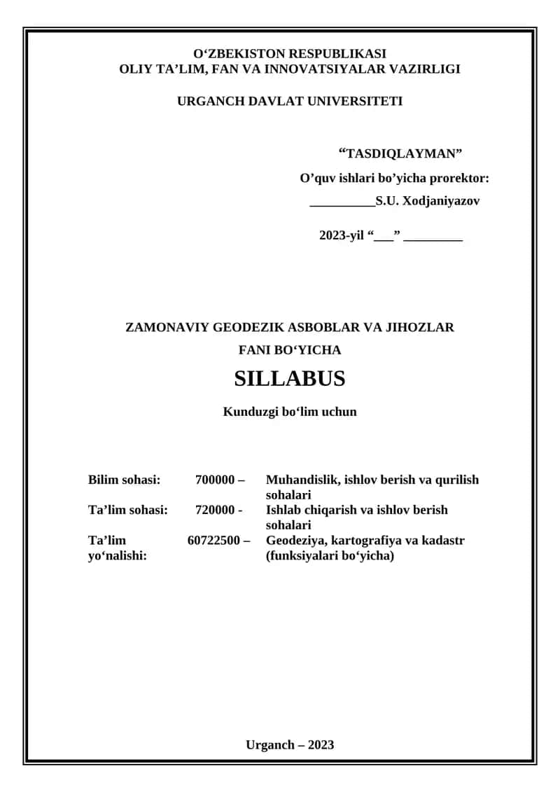 Zamonaviy geodeziyik asboblar va jihozlar