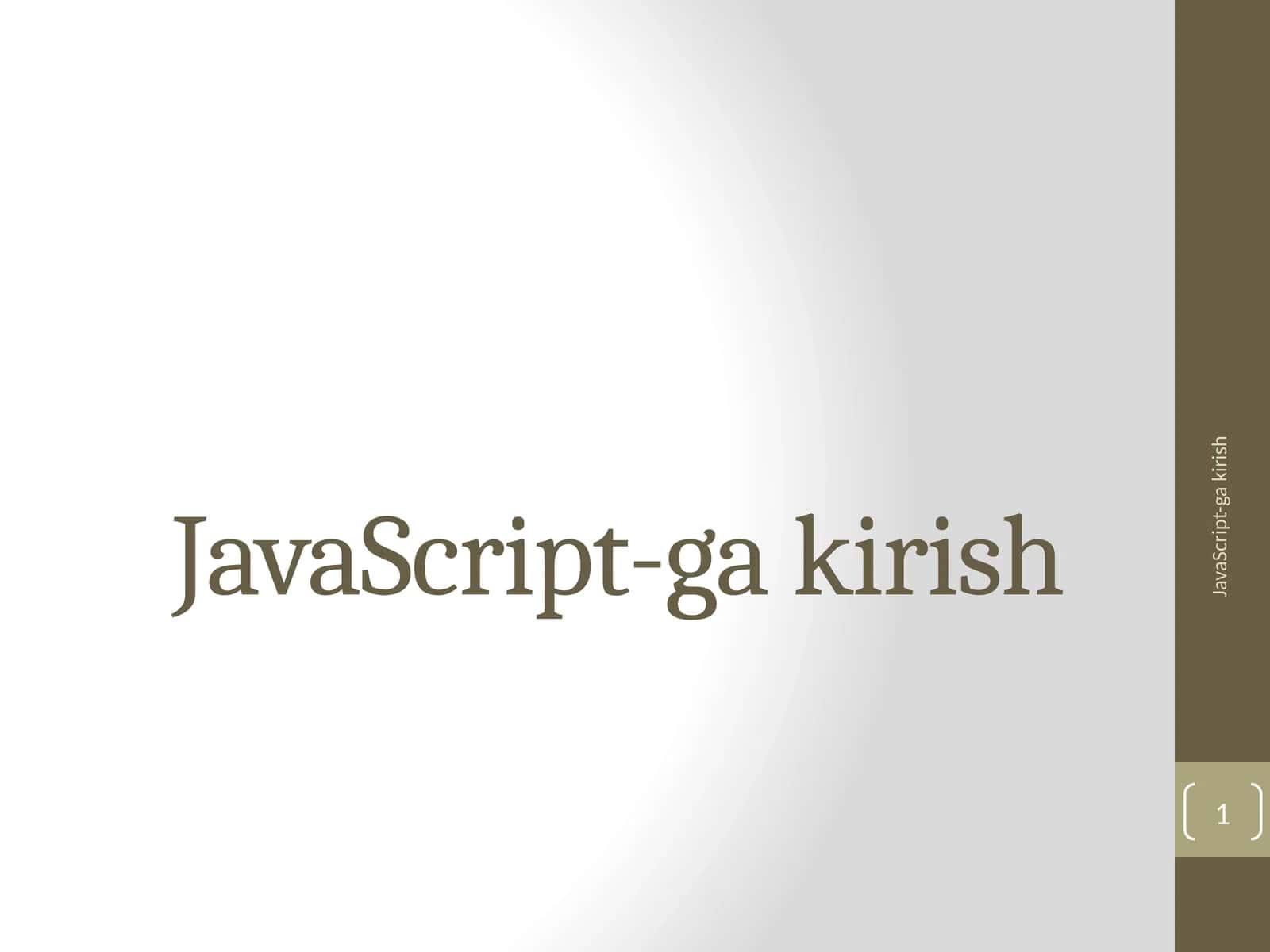 JavaScript-ga kirish