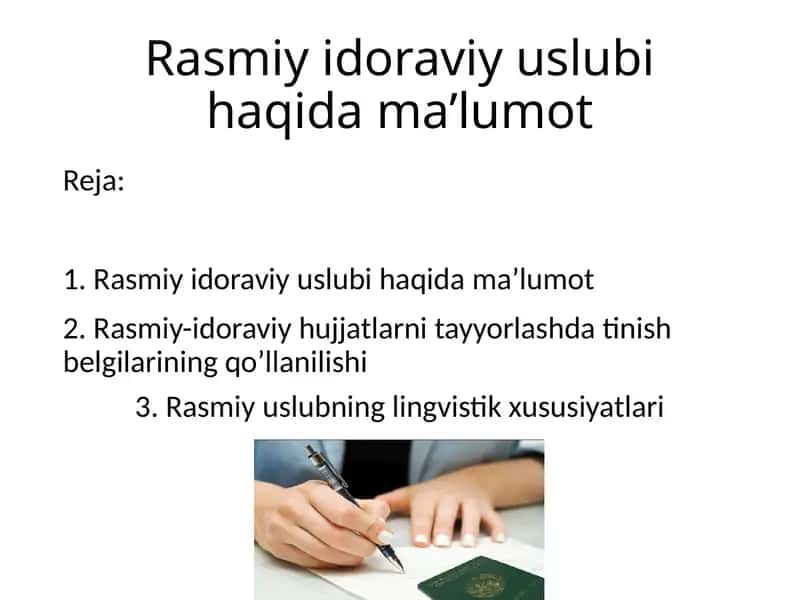 Rasmiy-idoraviy uslubiyat