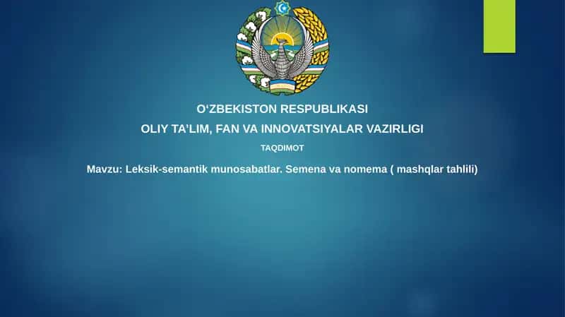 Leksik-semantik munosabatlar