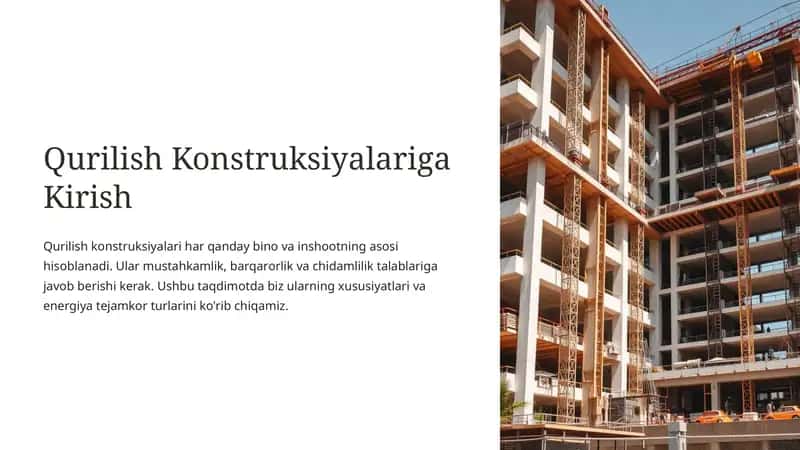 Qurilish Konstruksiyalariga Kirish