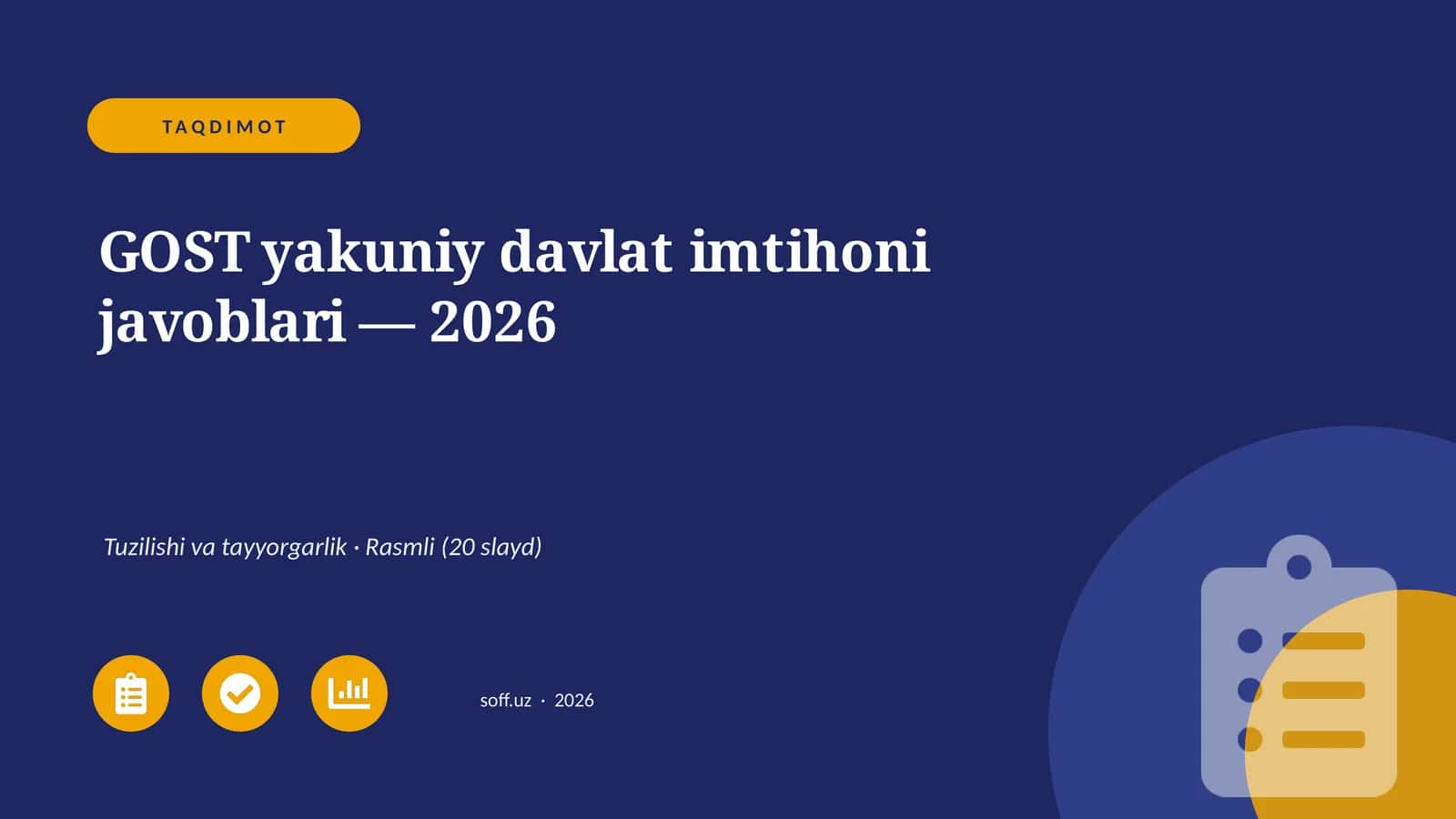GOST yakuniy davlat imtihoni javoblari — 2026