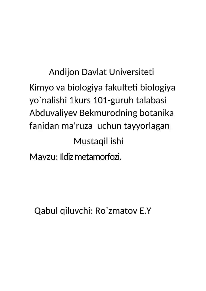 Ildiz metamorfozi