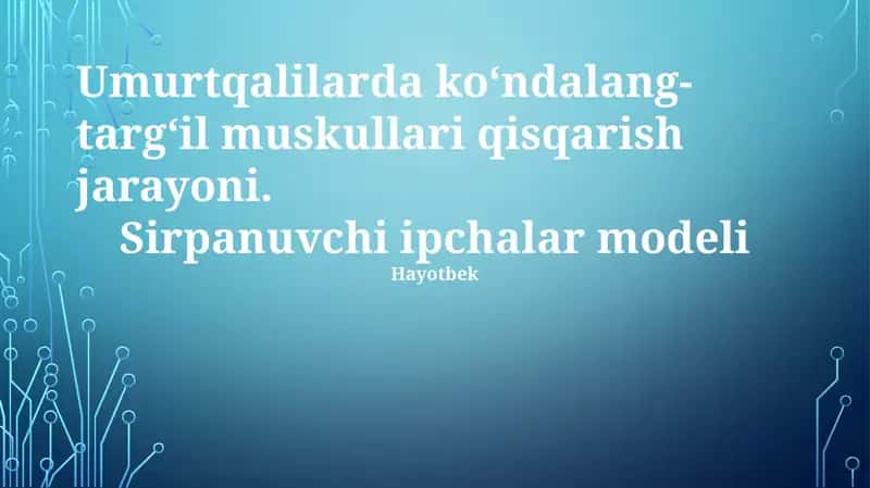 Sirpanuvchi ipchalar modeli