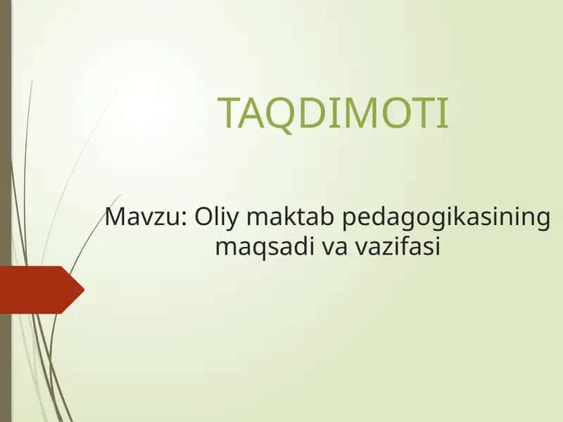 Oliy maktab pedagogikasi