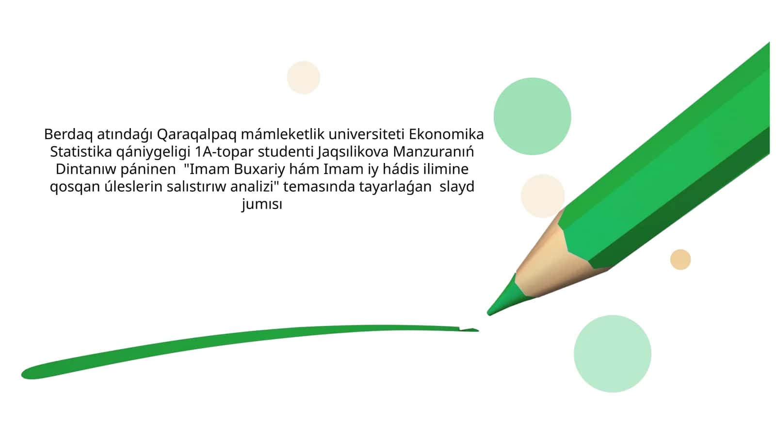 "Imam Buxariy hám Imam iy hádis ilimine qosqan úleslerin salıstırıw analizi"