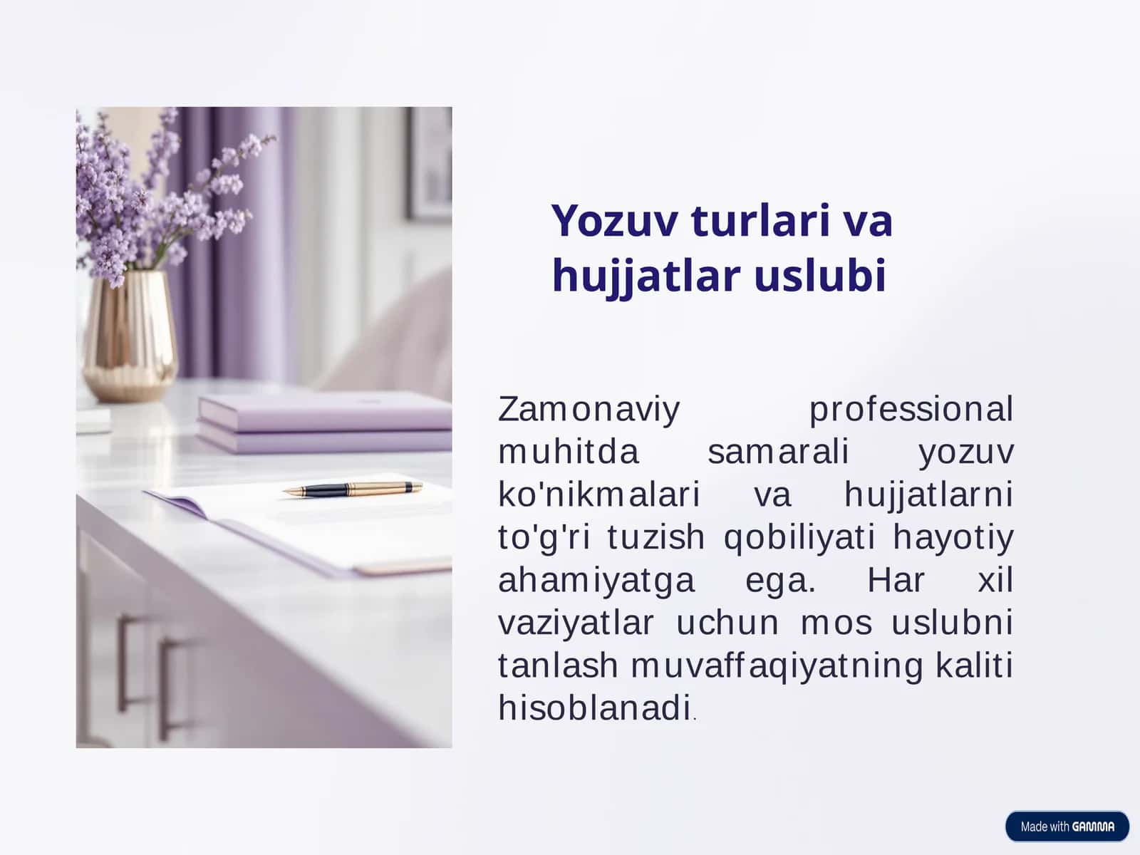Yozuv turlari va hujjatlar uslubi