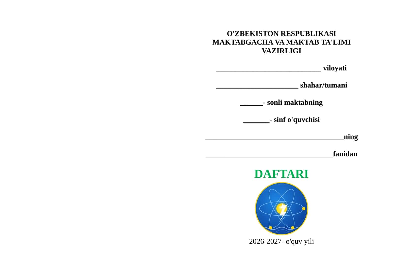 Daftar muqovasi uchun yuz