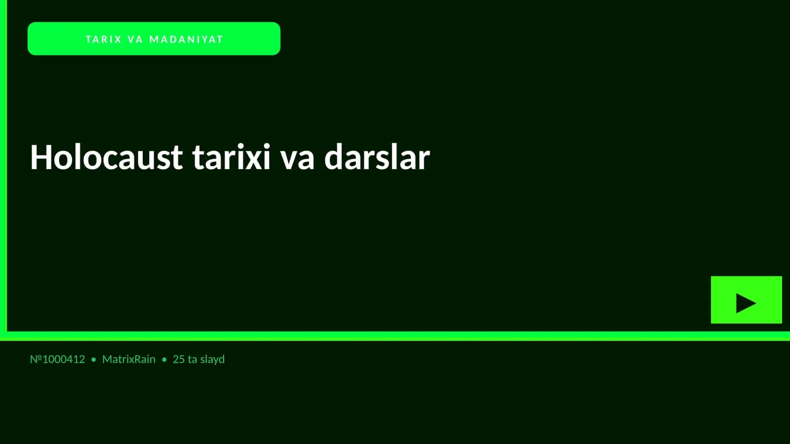 Holocaust tarixi va darslar