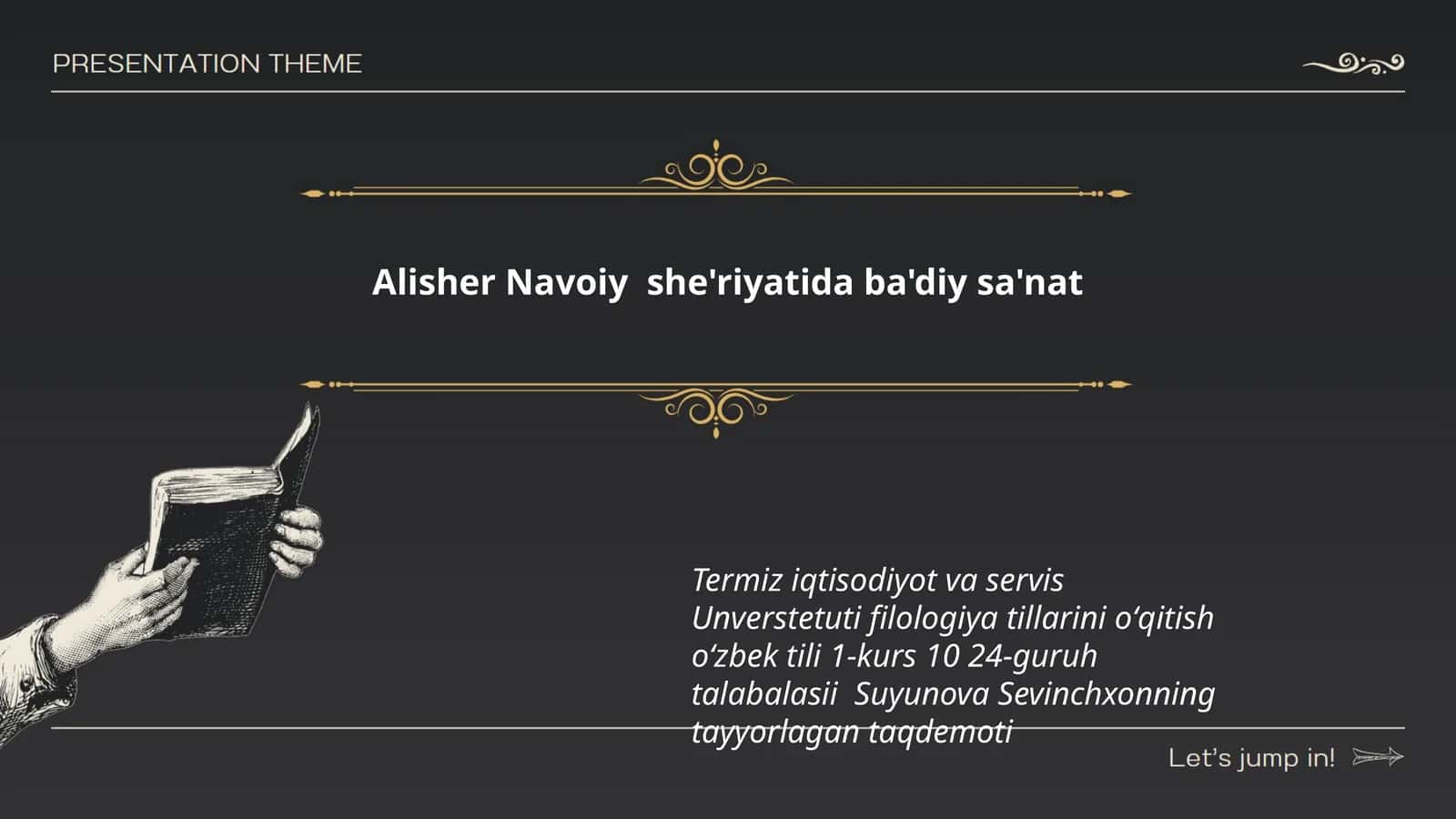 Suyunova Sevinchxonning tayyorlagan taqdemoti