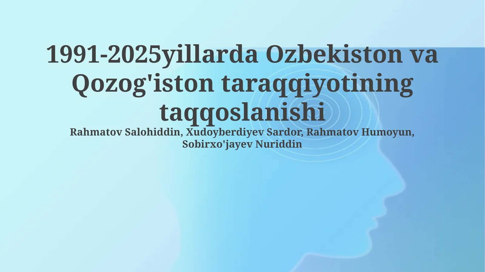 1991-2025yillarda Ozbekiston va Qozog'iston taraqqiyotining taqqoslanishi