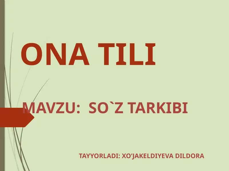 SO`ZTARKIBI