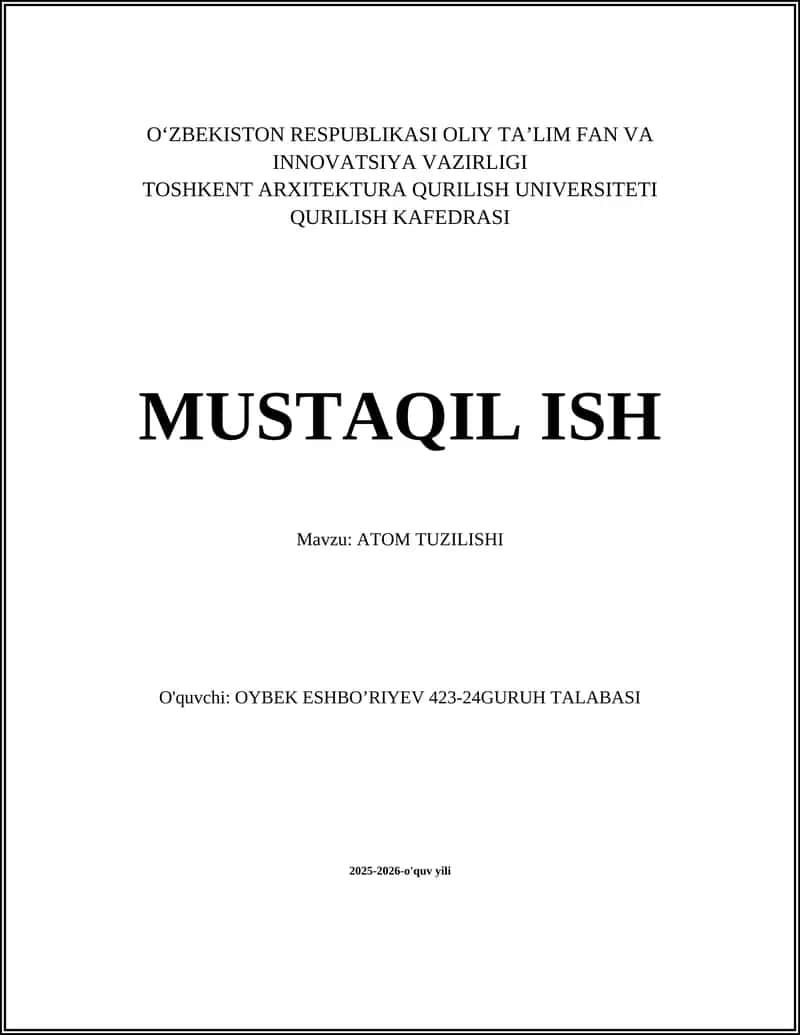 Atom tuzilishi