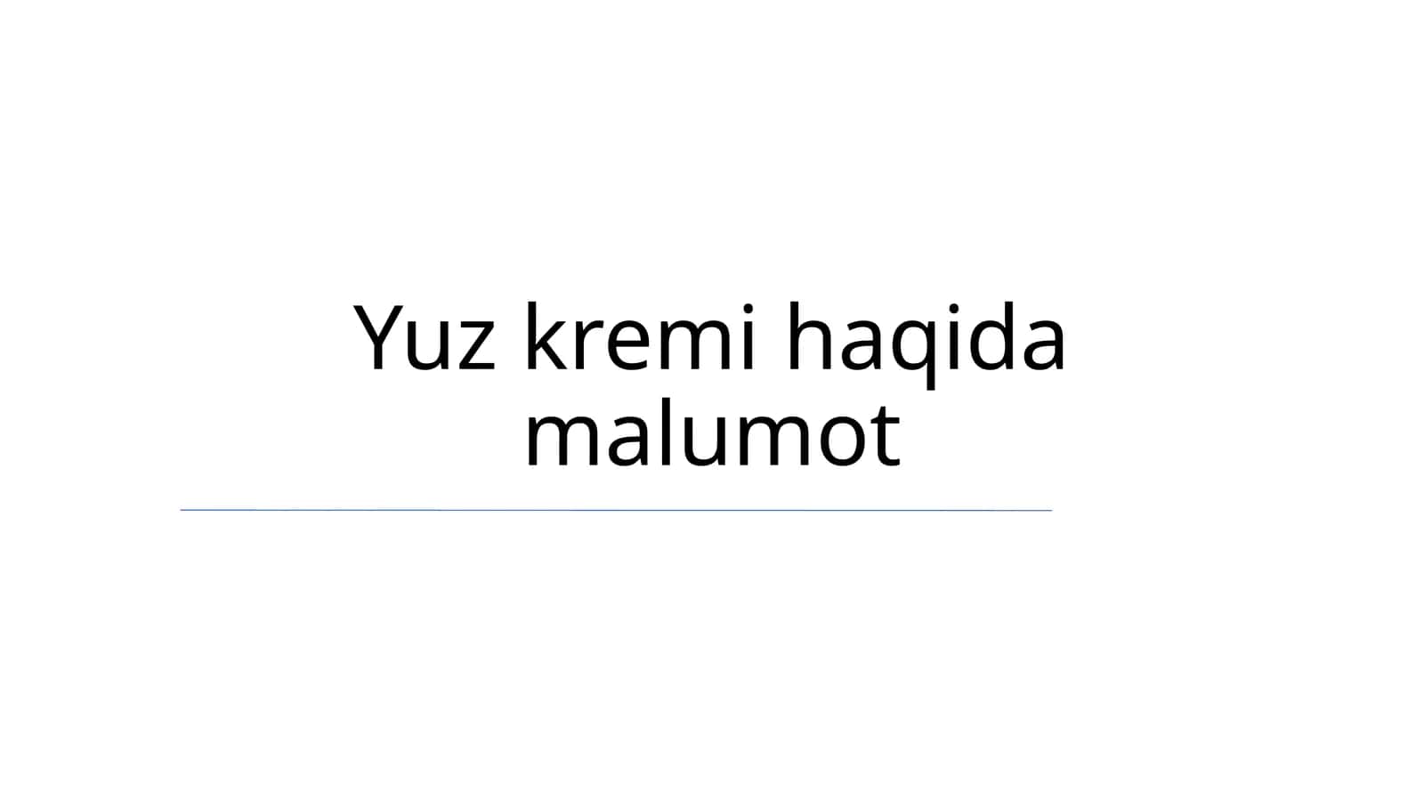Yuz kremi