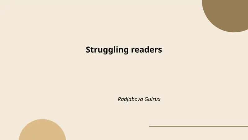 Struggling readers