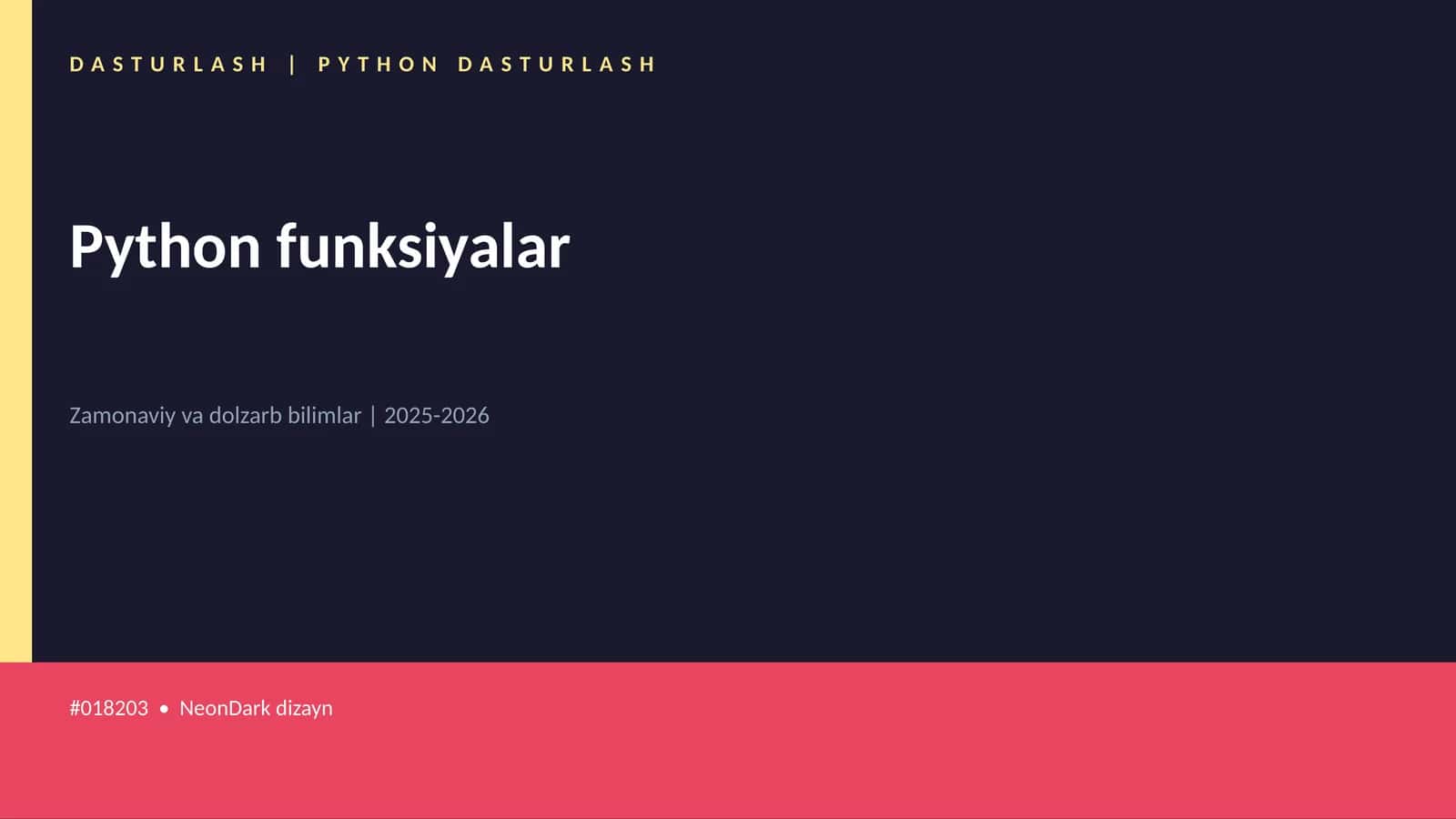 DASTURLASH | PYTHON DASTURLASH