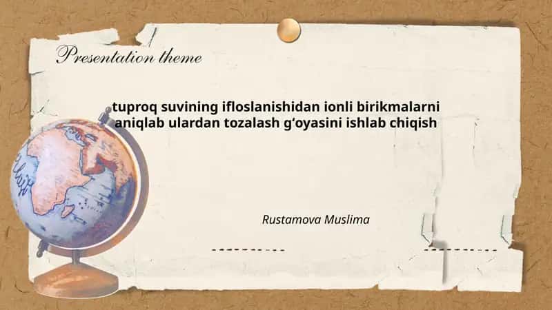 Tuproq suvidagi ionlarni aniqlash