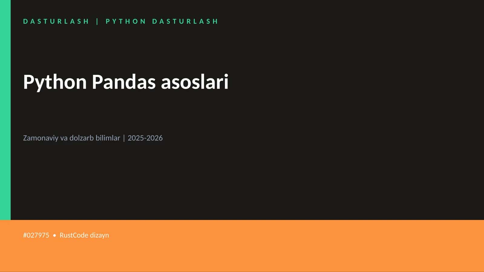Python Pandas asoslari