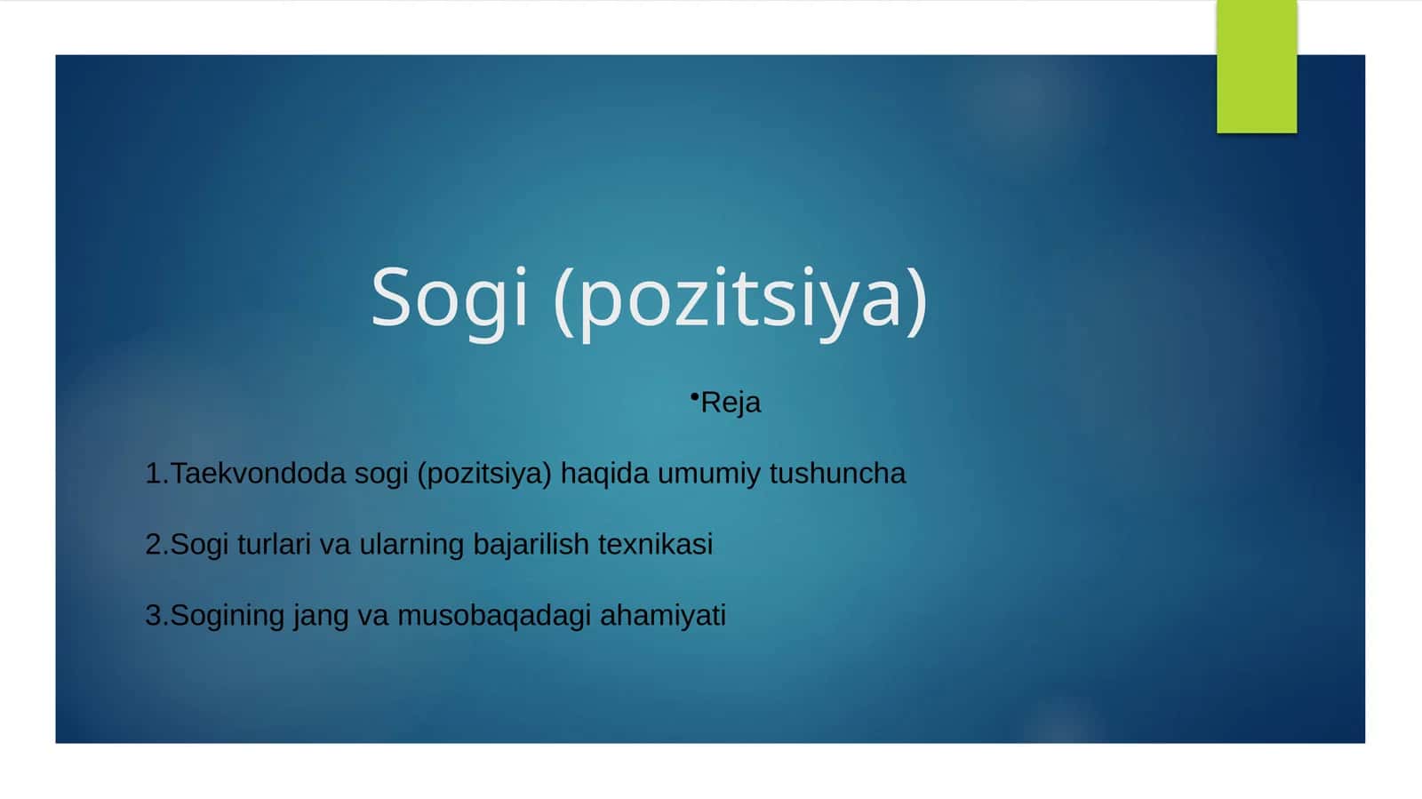 Taekvondoda sogi (pozitsiya)