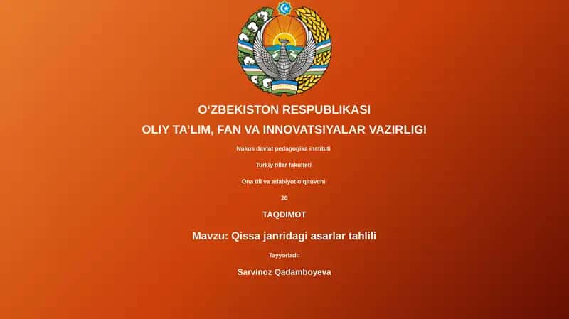Qissa janridagi asarlar tahlili