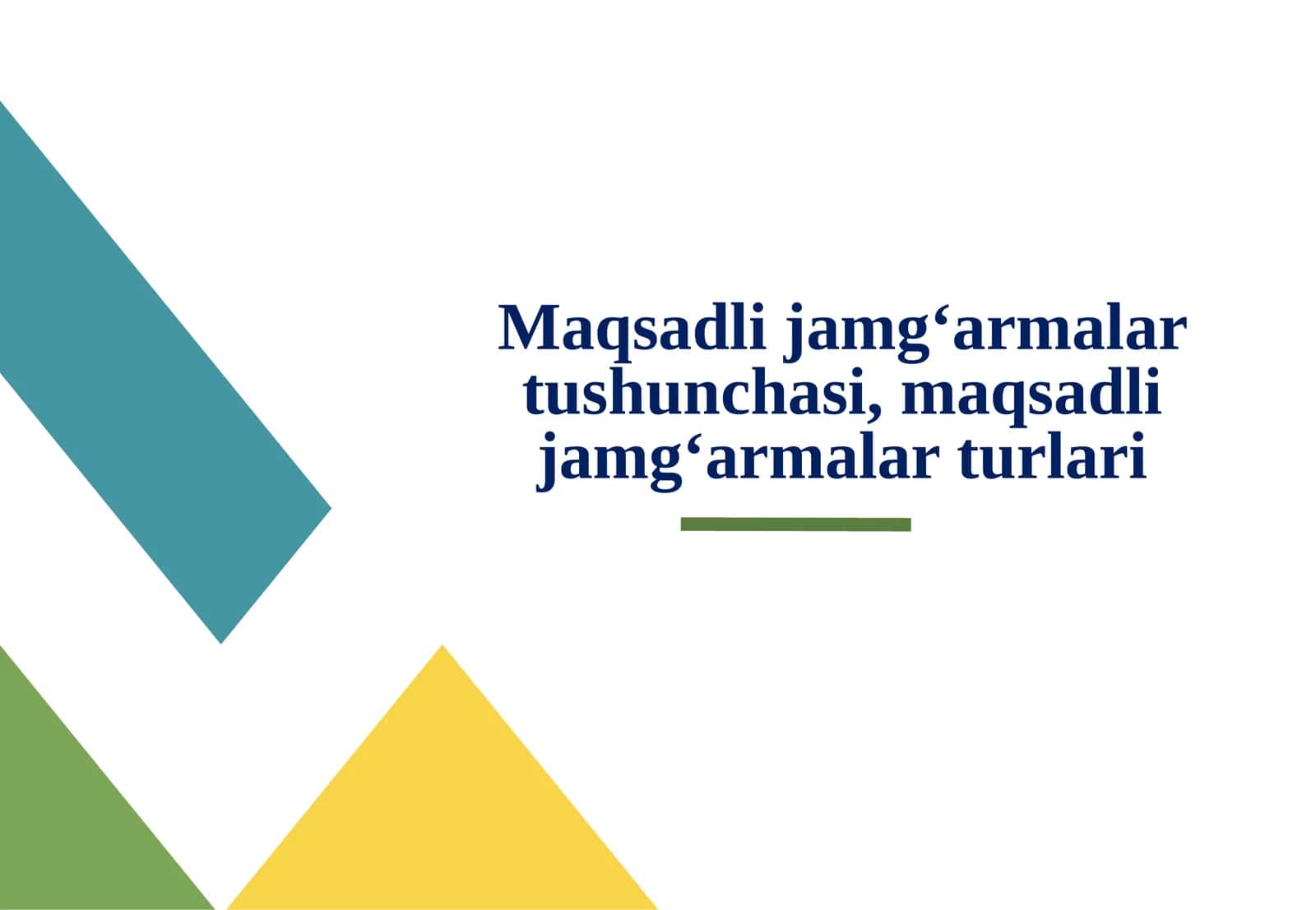 Maqsadli jamoalar tushunchasi, maqsadli jamoalar turlari