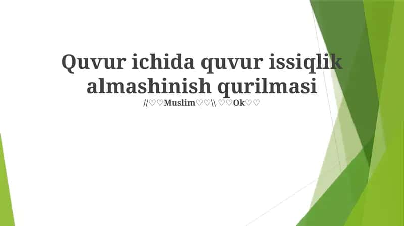 Trubkali issiqlik almashtirgichlar (TITE)