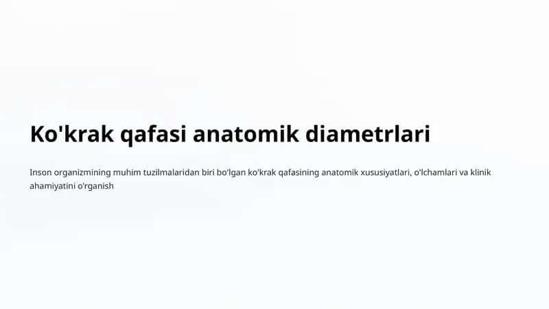 Ko'krak qafasi anatomik diametrlari