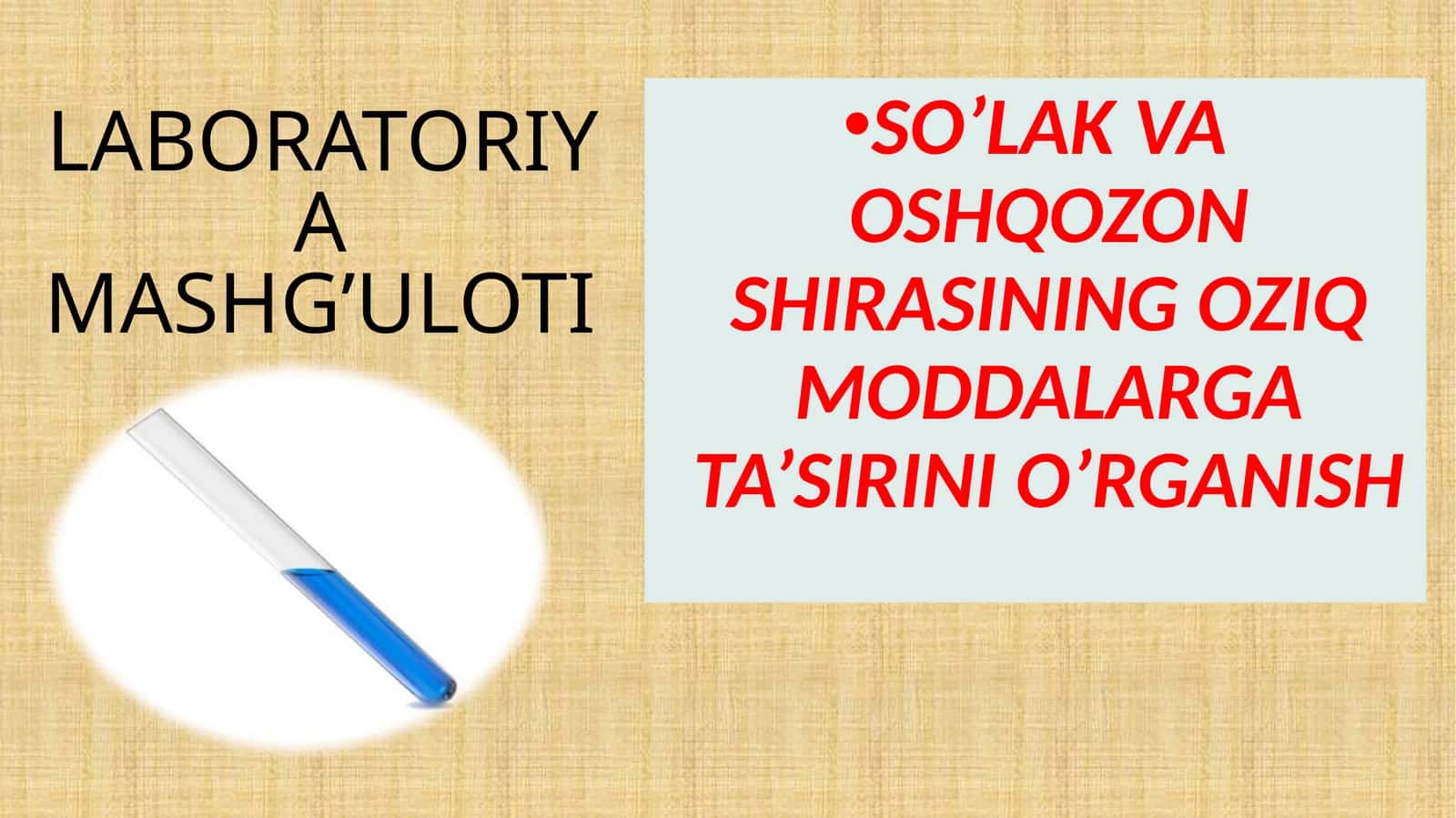 SUYULTIRIL-GAN SO’LAK