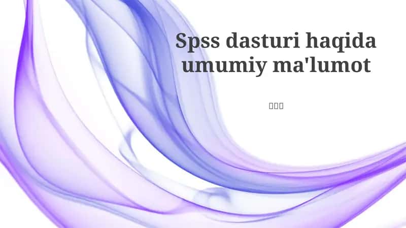 SPSS dasturi