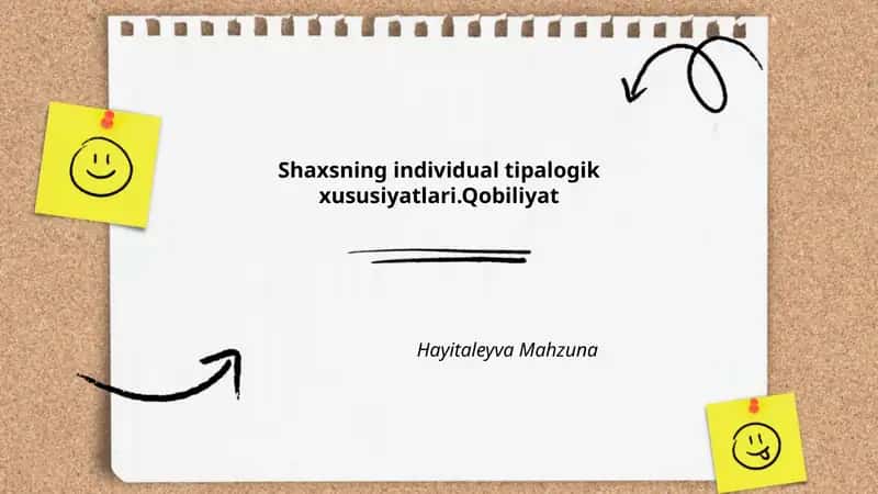 Shaxsning individual tipologik xususiyatlari
