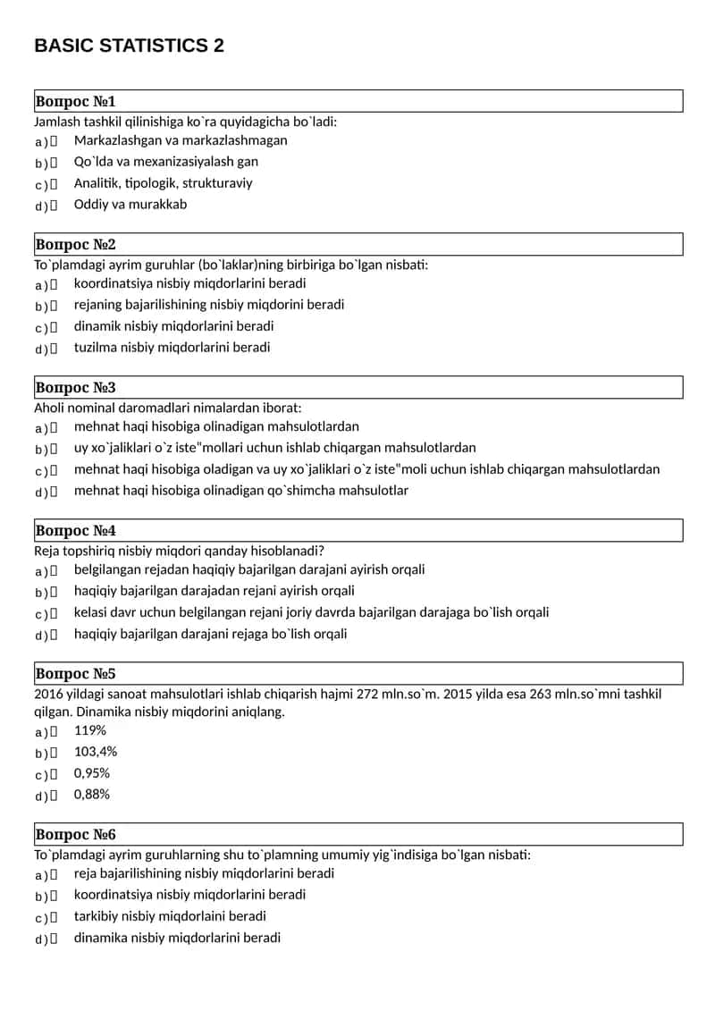 BASIC STATISTICS 2
