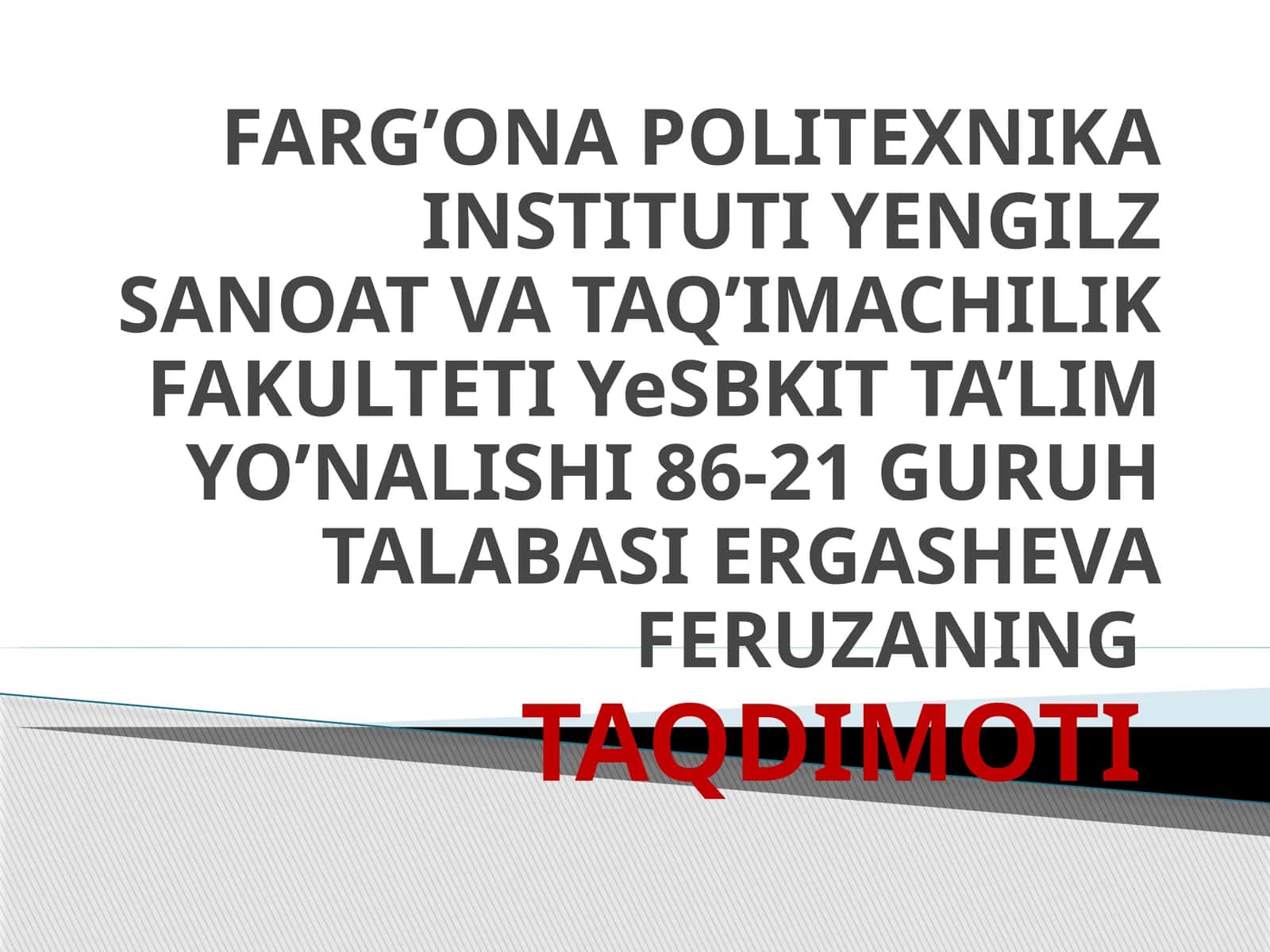 INAVATSION G’OYALAR VA TEXNALOGIYALARNI ISHLAB CHIQARISHGA,JAMIYAT HAYOTIGA IZCHIL TATBIQ ETISH