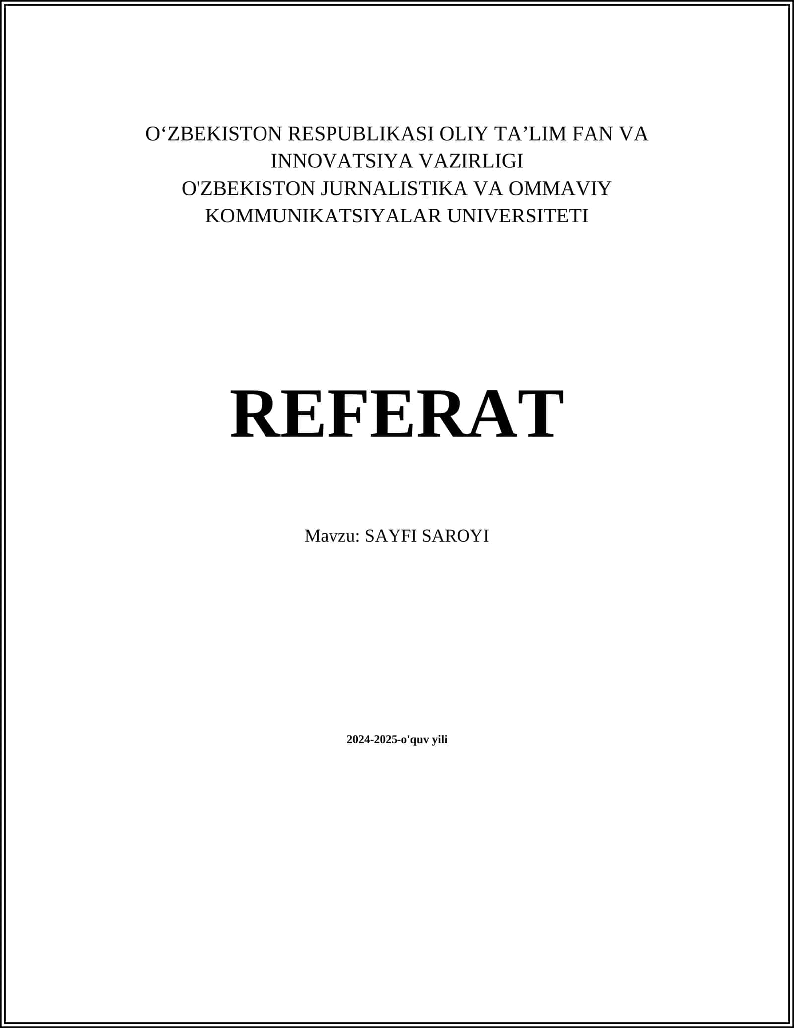 SAYFI SAROYI