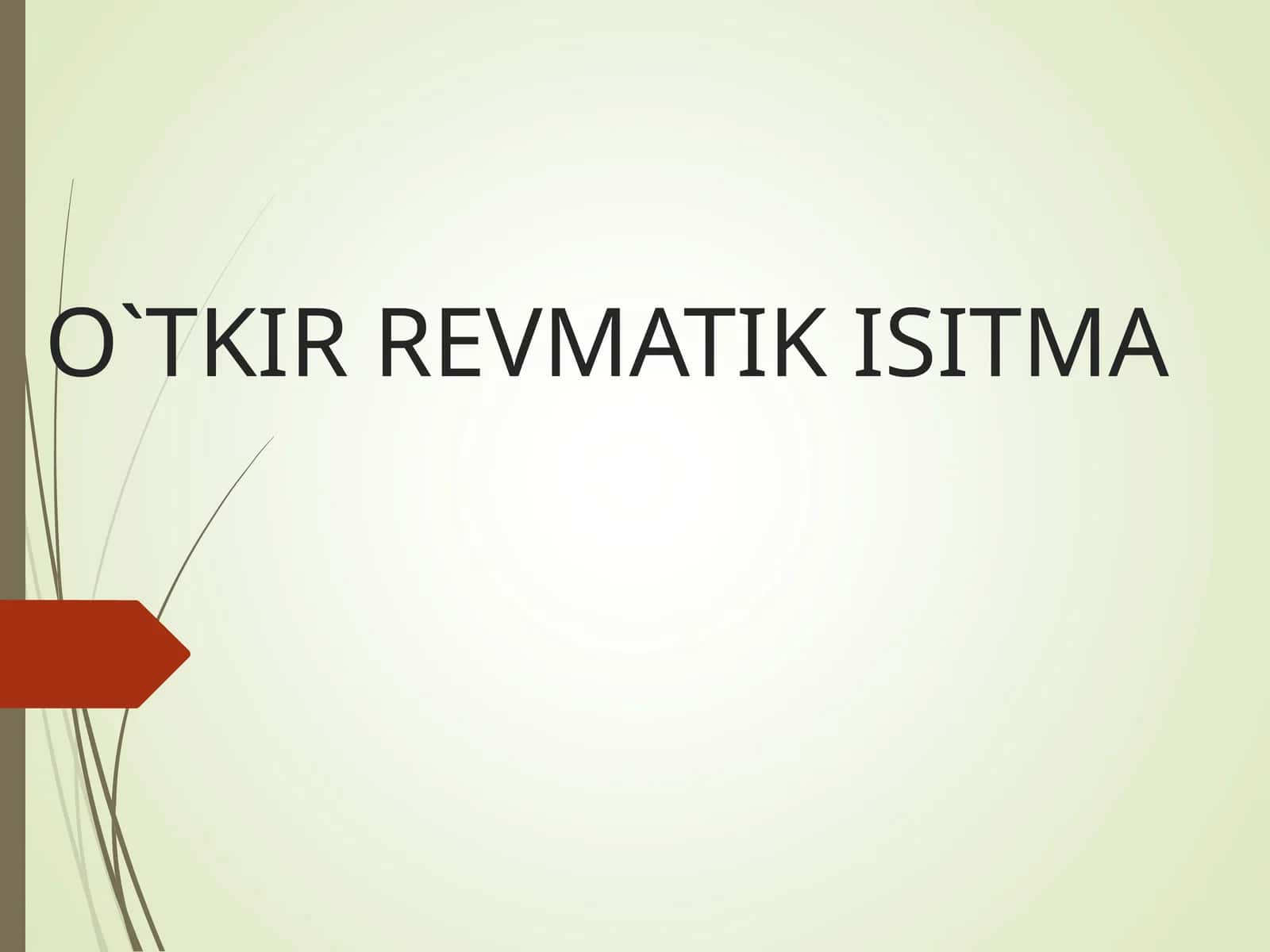 O`TKIR REVMATIK ISITMA