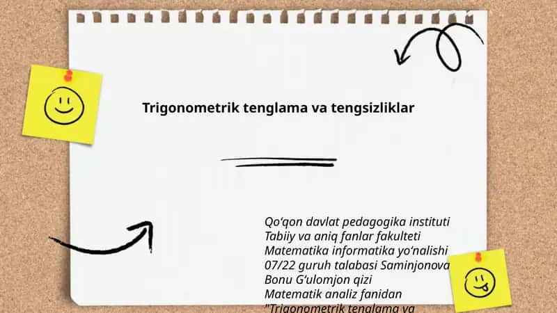 Trigonometrik tenglama va tengsizliklar