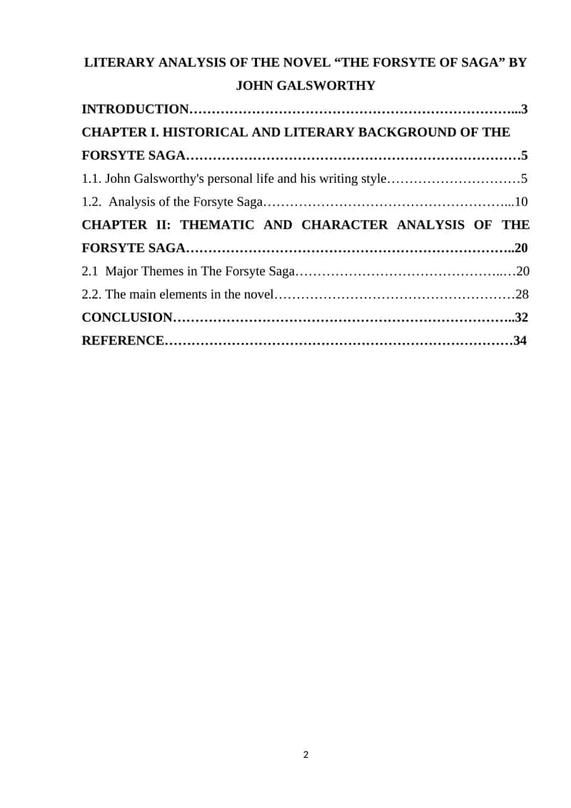 LITERARY ANALYSIS OF THE NOVEL “THE FORSYTE OF SAGA” BY JOHN GALSWORTHY