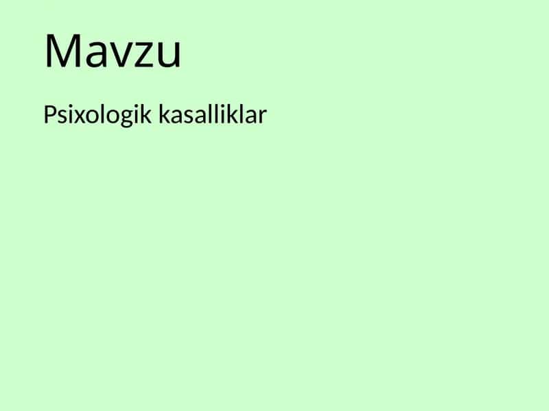 Psixologik kasalliklar