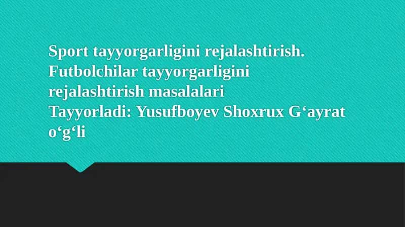 Sporttayyorgarliginirejalashtirish