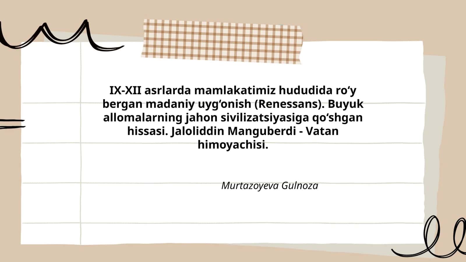 IX-XII asrlarda mamlakatimiz hududida ro‘y bergan madaniy uyg‘onish (Renessans)