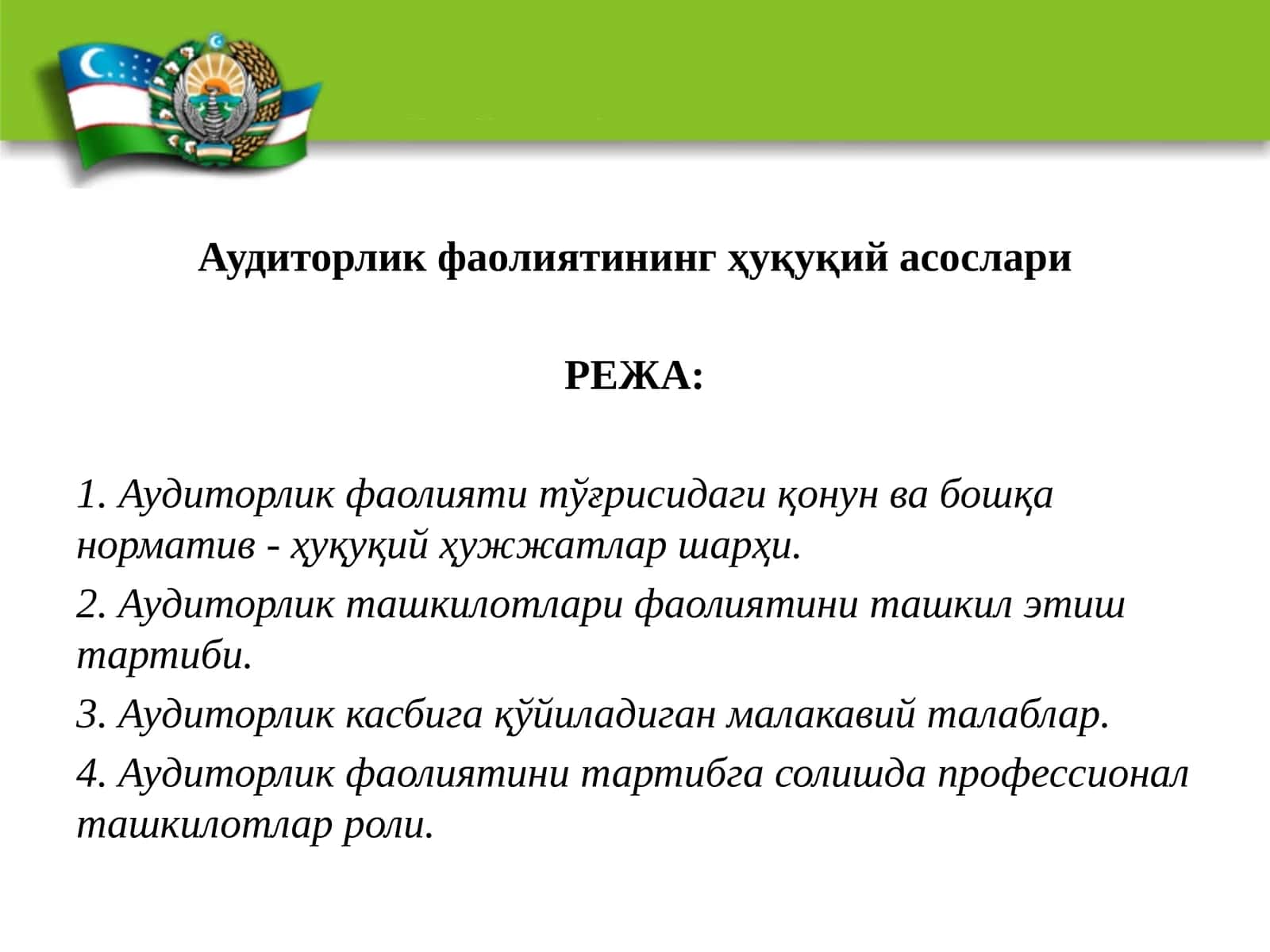 Аудиторлик фаолияти