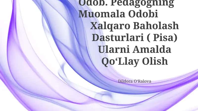 Pedagogik Odob. Pedagogning Muomala Odobi