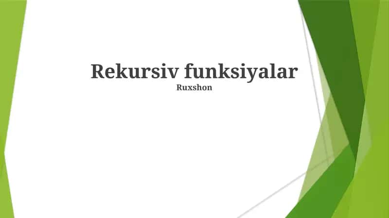Rekursiv funksiyalar