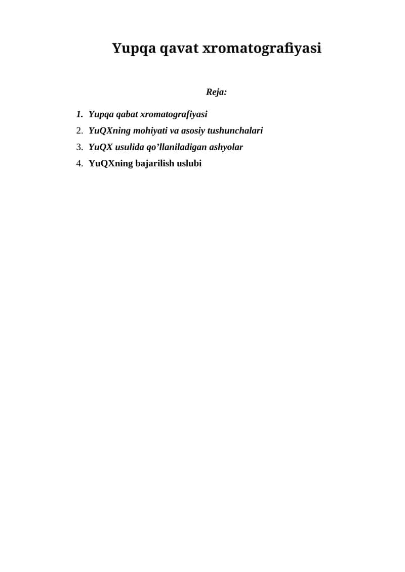 Yupqa qavat xromatografiyasi