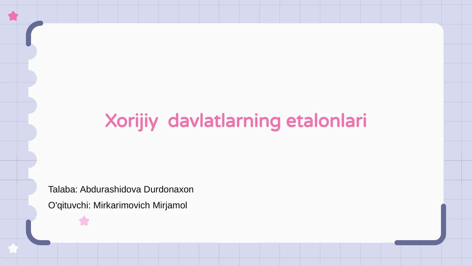 Xorijiy davlatlarning etalonlar tizimi