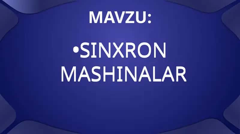 Sinxron mashinalar