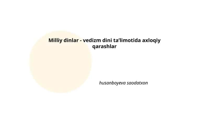Vedizm axloqiy tushunchalari