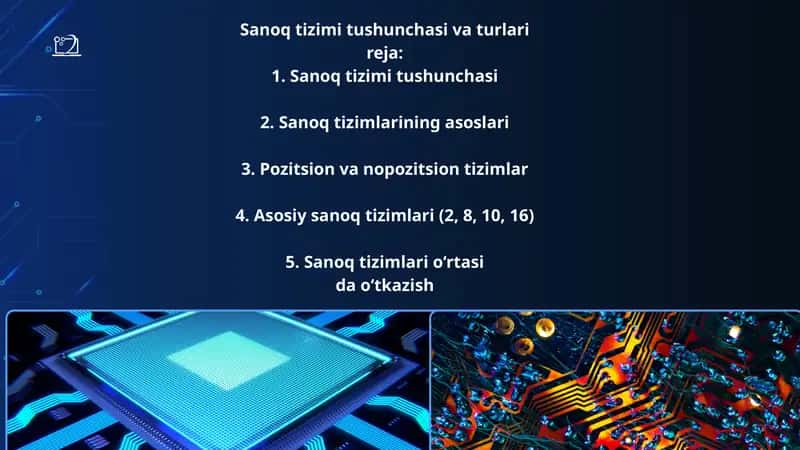 Sanoq tizimi tushunchasi va turlari