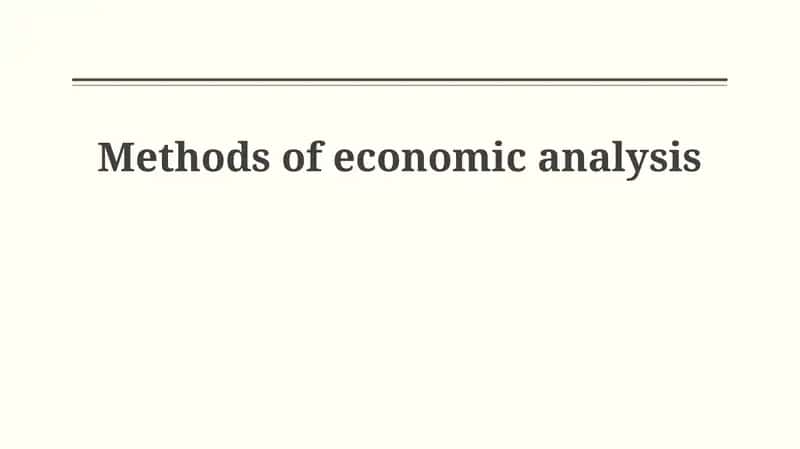 Macroeconomic Analysis Methods